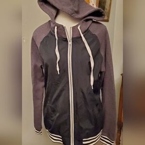 Black and Gray Zip-Up Hoodie